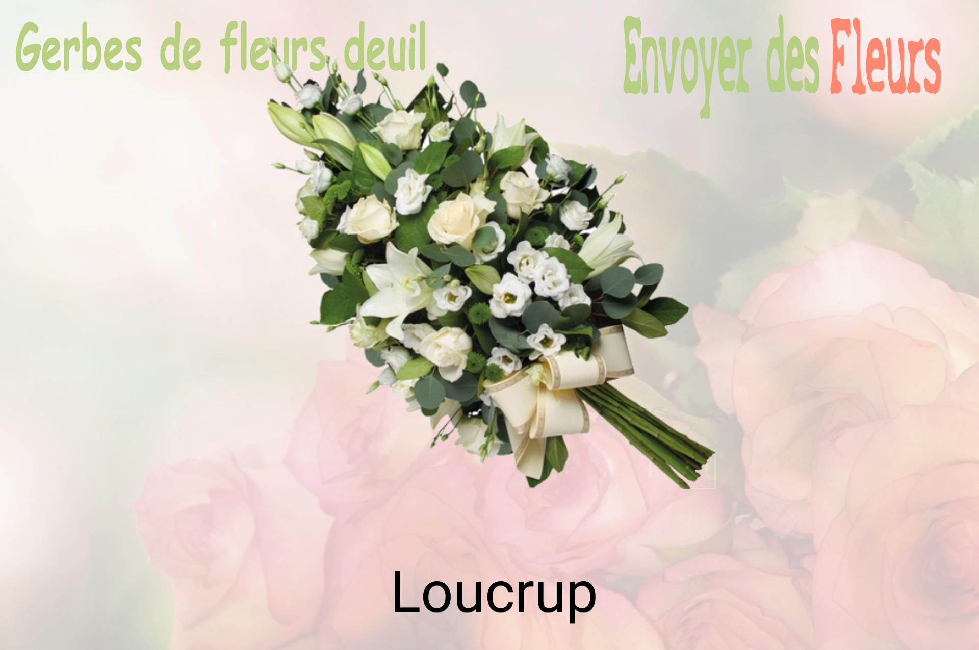 Gerbe de fleurs de deuil livrée à Loucrup